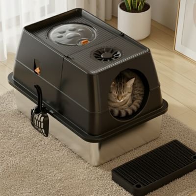 Bac à litière Chat | Design Anti - odeurs - MinouVillage